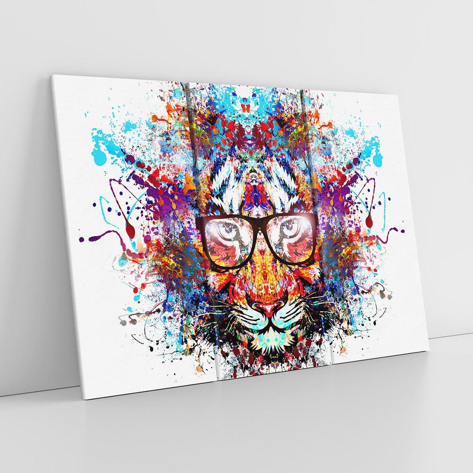 Obraz na płótnie 120x80 - Tygrys w graficznej oprawie - tygrys, grafika