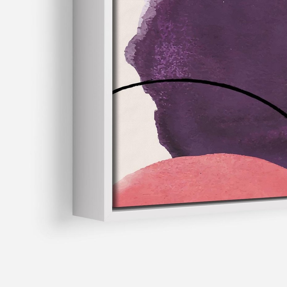 Obraz w ramie 50x50 - Migotliwe Widzenia - abstrakcyjne akwarelowe plamy, nieregularne linie - rama biała