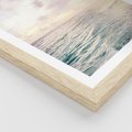 Plakat w ramie 40x50 - Pastelowa Plaża - plaża, pastelowe kolory - rama drewno