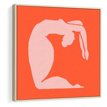 Obraz w ramie 80x80 - Antyczna Godzina - abstrakcja, kobieca sylwetka - rama drewno