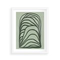 Plakat w ramie 40x50 - Zielonkawy Uścisk Natury - abstrakcyjny zielony motyw, skandynawski design - rama biała