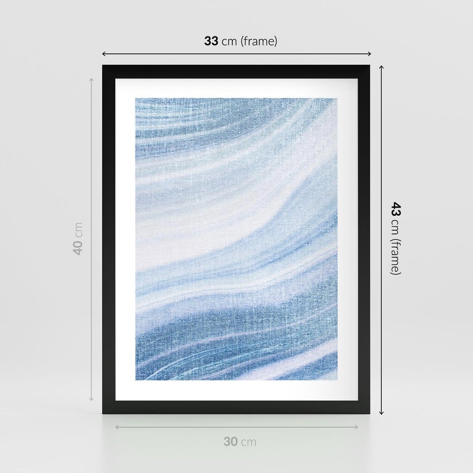 Plakat w ramie 30x40 - Abstrakcyjna akwarela - abstrakcja, akwarela - rama czarna