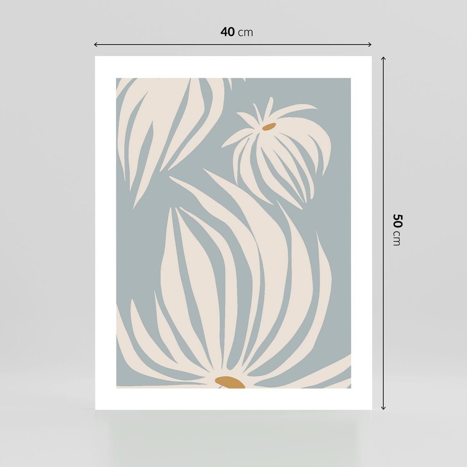 Plakat bez ramy 40x50 - Kwiatowe Kształty - kwiaty, nowoczesne i minimalistyczne