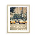 Plakat w ramie 40x50 - Miasto Taksówek - taksówki, miasto - rama drewno