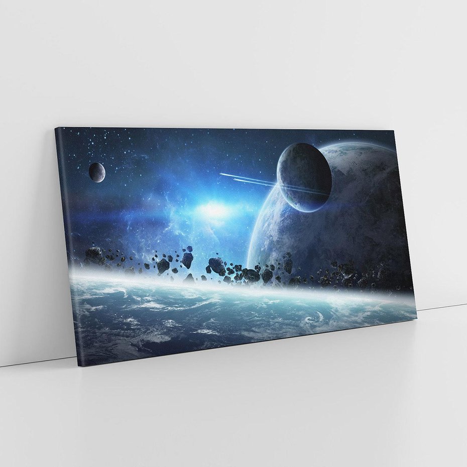 Obraz na płótnie 120x60 - Ziemia w Kosmosie - ziema, kosmos