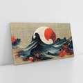 Obraz na płótnie 140x70 - Requiem dla marzeń - sztuka japońska, fale oceanu