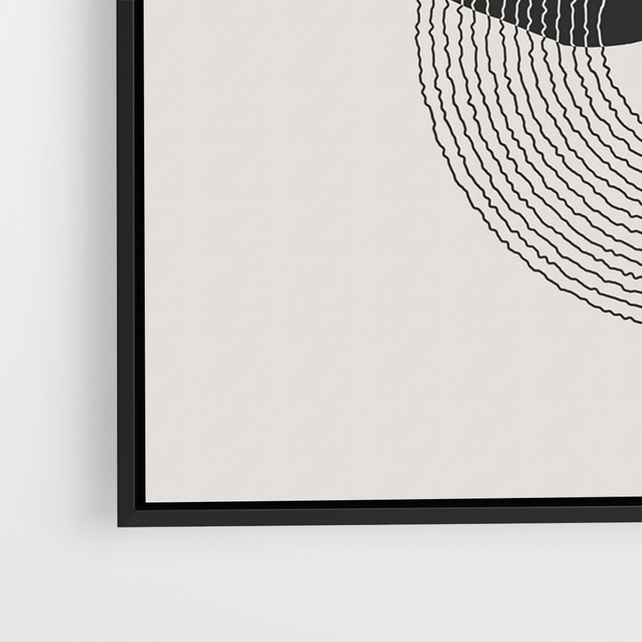 Obraz w ramie 50x70 - Migotliwa Opowieść - abstrakcyjna kompozycja, okręgi - rama czarna