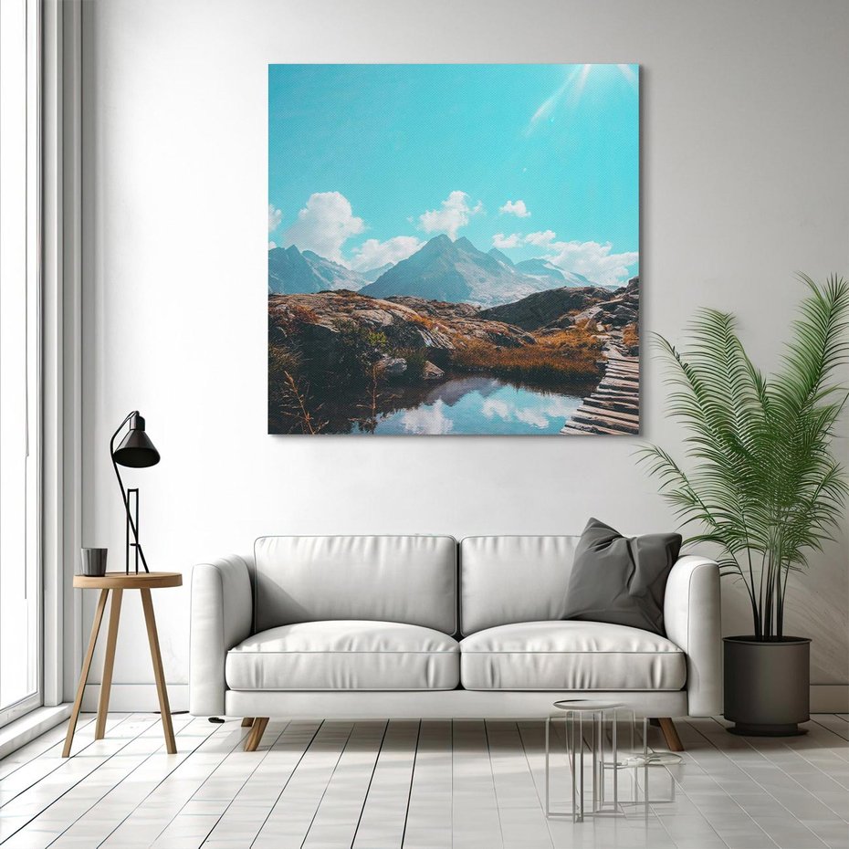 Obraz na płótnie 50x50 - Inspirujący Pejzaż - ścieżka, górska