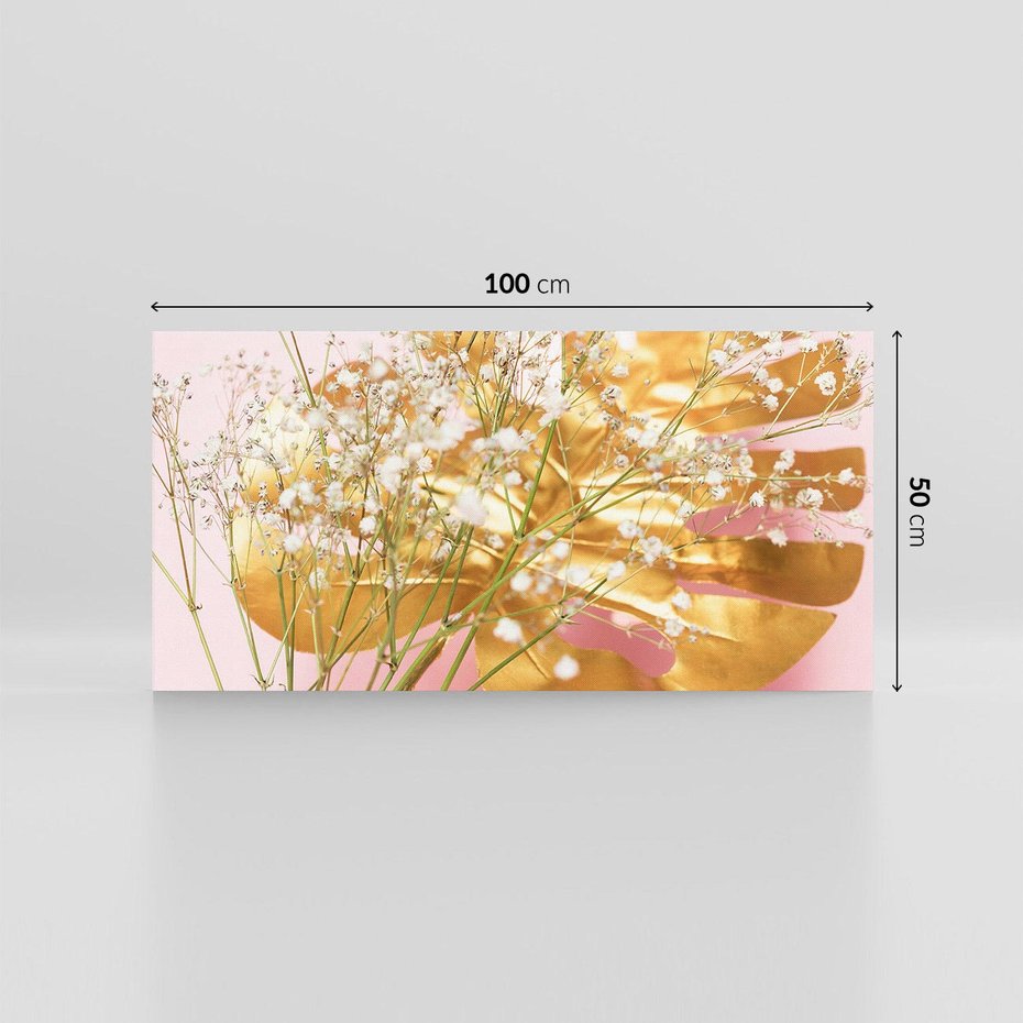 Obraz na płótnie 100x50 - Blask Natury - złote, liście