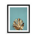 Plakat w ramie 40x50 - Piękno Natury - złote, liście - rama czarna