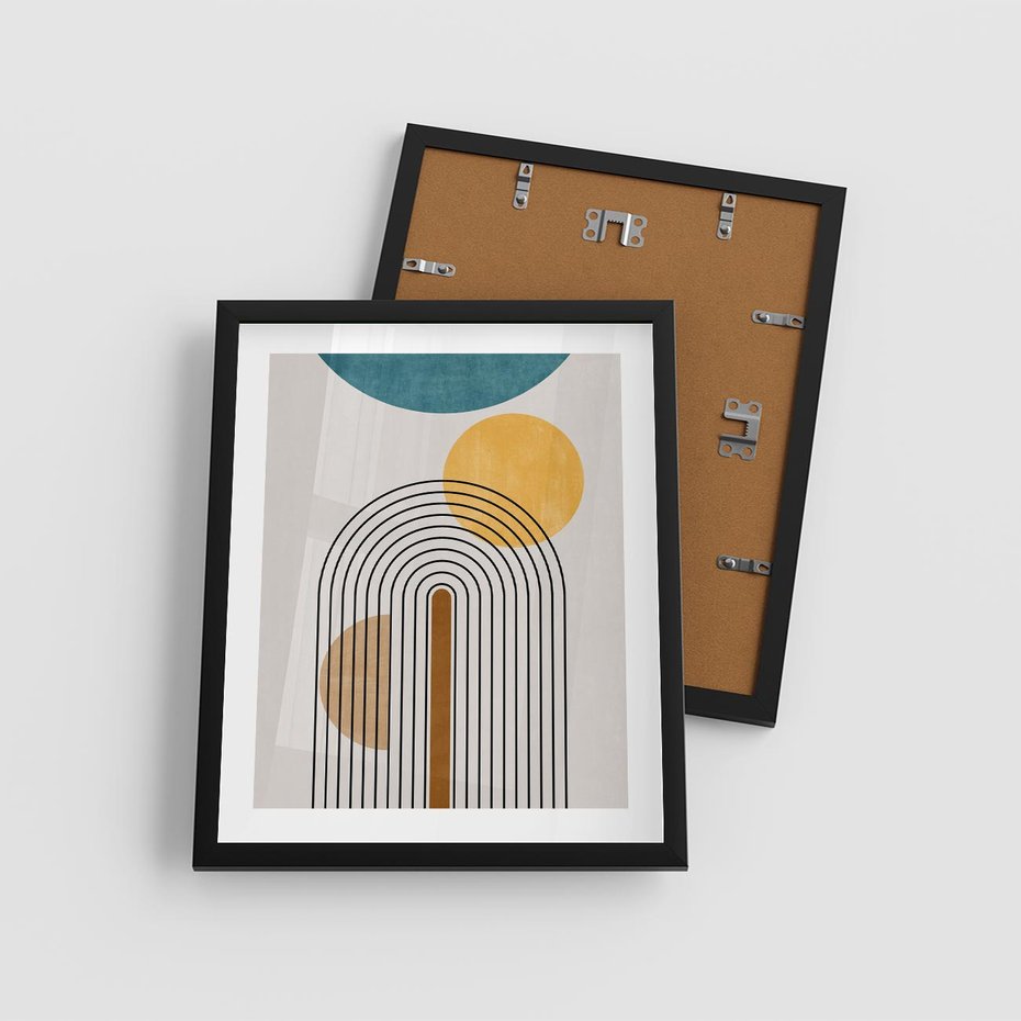 Plakat w ramie 40x50 - Wewnętrzne Labirynty Form - styl mid century, nowoczesna sztuka - rama czarna