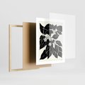 Plakat w ramie 40x50 - Ruchome szkicowe odbicia - czarno biała grafika, roślinność - rama drewno