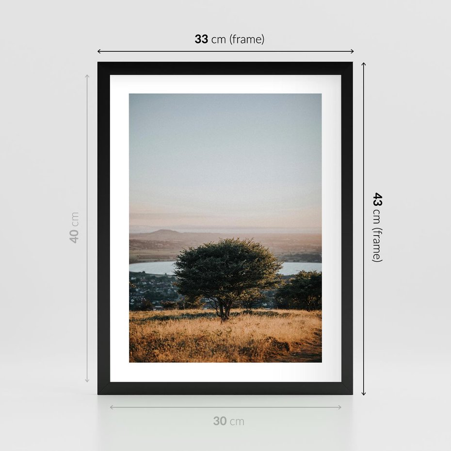 Plakat w ramie 30x40 - Siła Natury - drzewo, pejzaż - rama czarna