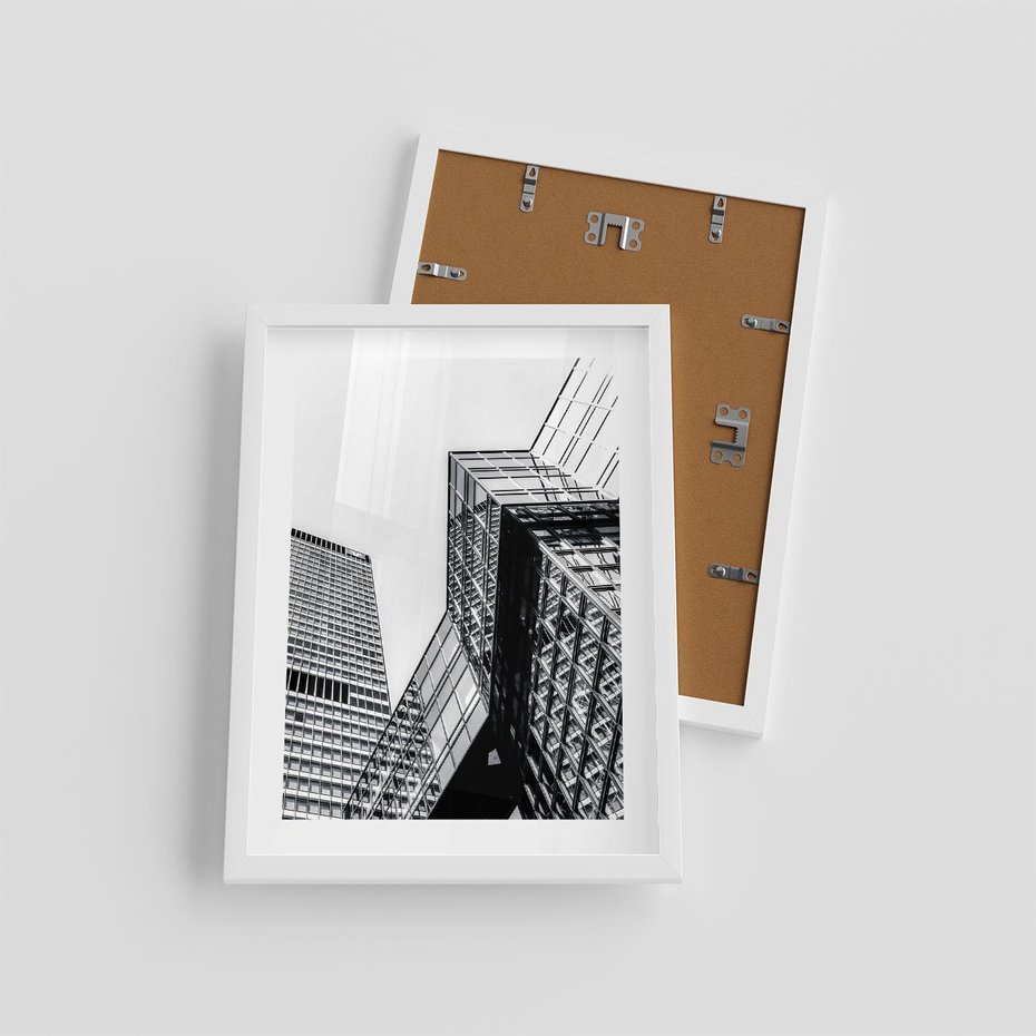 Plakat w ramie 30x40 - Fotografia Wieżowców - architektura, budynki - rama biała