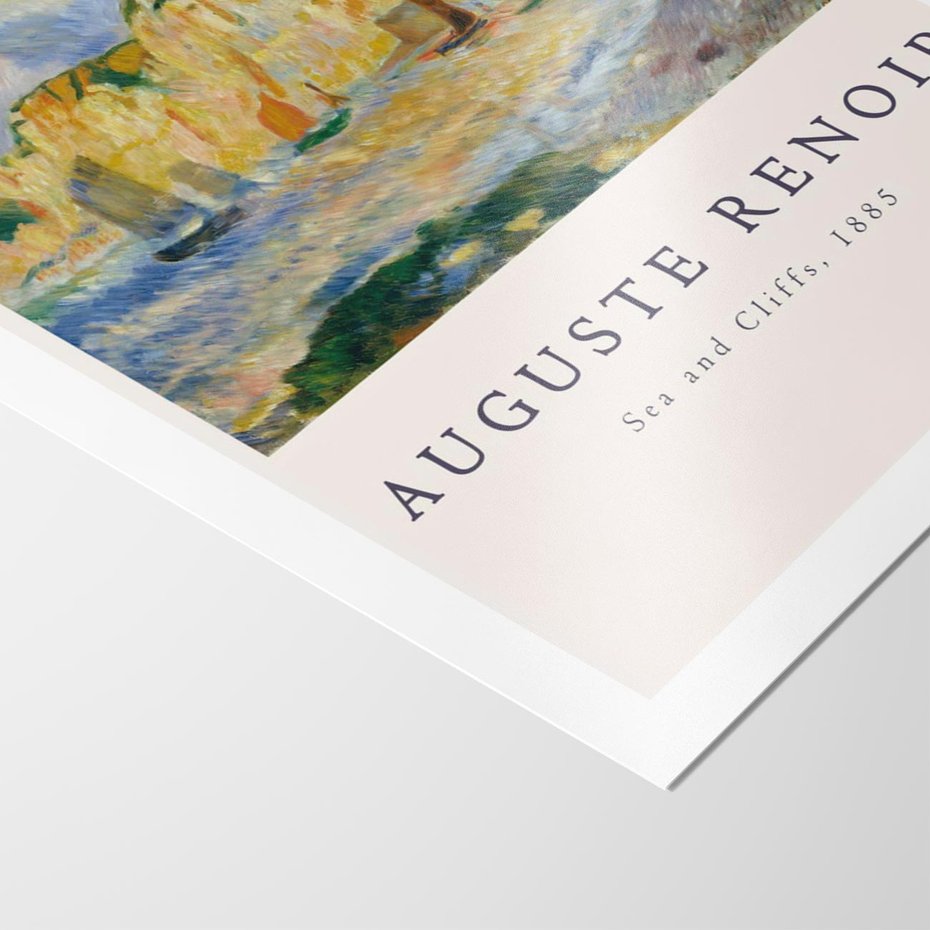 Plakat bez ramy 40x50 - Plakat z Reprodukcją A. Renoira - Auguste Renoir, Morze i klify