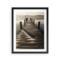 Plakat w ramie 40x50 - Pomost nad jeziorem - pomost, jezioro - rama czarna