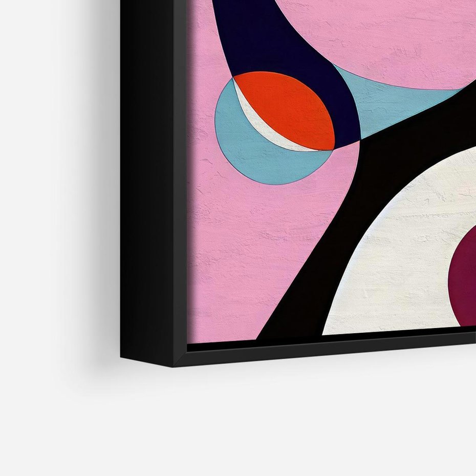 Obraz w ramie 50x50 - Kolorowe Ulotności - abstrakcyjny obraz olejny, żywe kolory - rama czarna