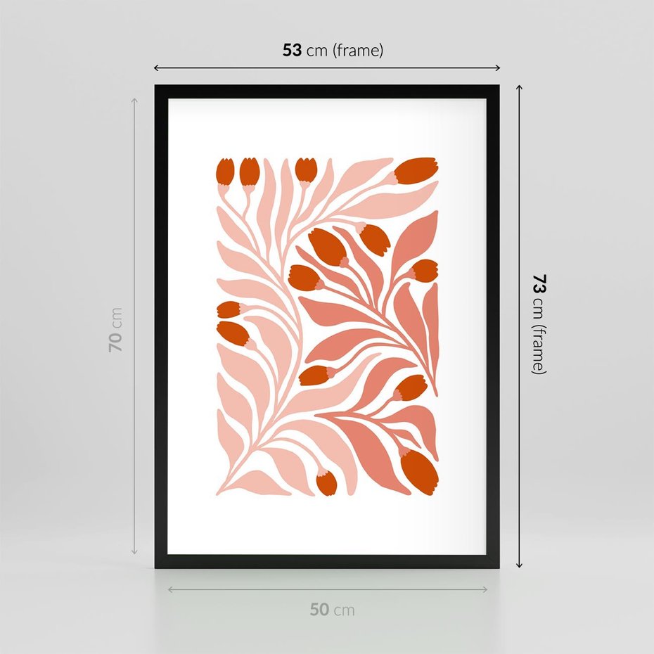 Plakat w ramie 50x70 - Nieskrępowane wyobraźnie kolorów - kwiaty, pastelowe kolory - rama czarna