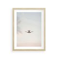 Plakat w ramie 30x40 - W Powietrzu: Samolot na Niebie - samolot w przestworzach, samolot na niebie - rama drewno