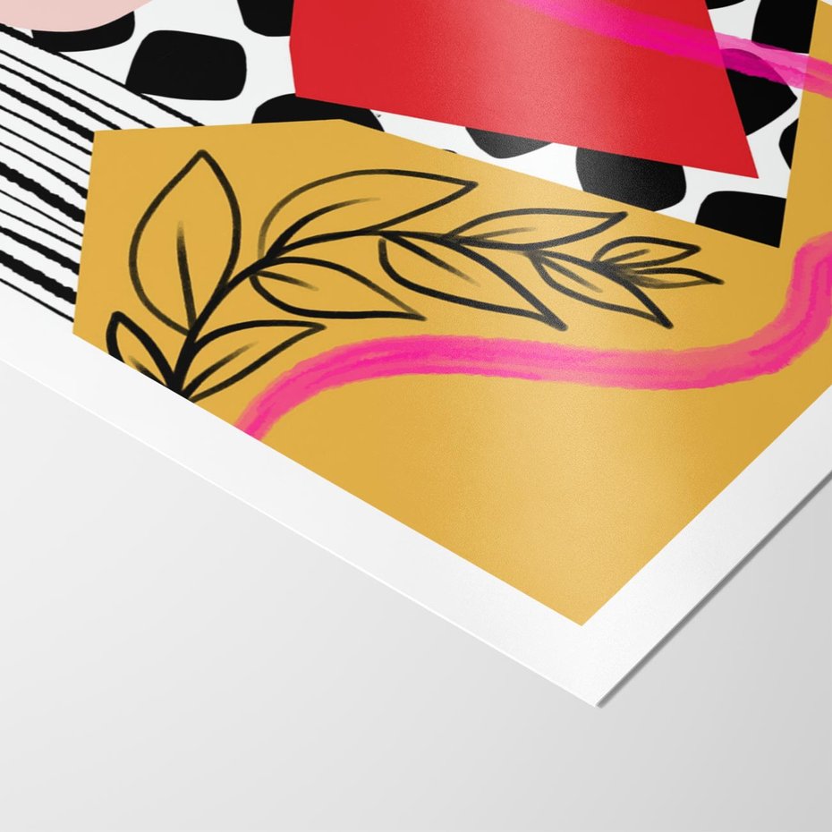 Plakat bez ramy 21x30 - Wnętrza Form - abstrakcyjna kompozycja, różne tekstury