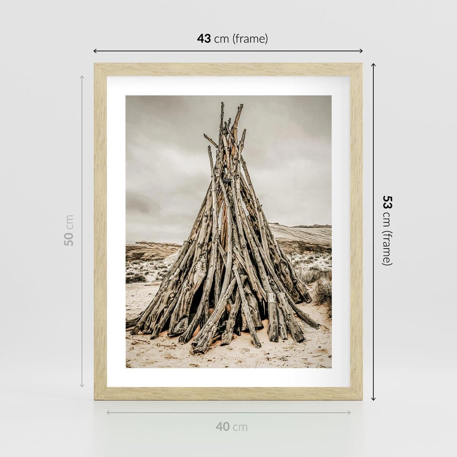 Plakat w ramie 40x50 - Ciepło Przeszłości - retro fotograia, odcienie sepii - rama drewno