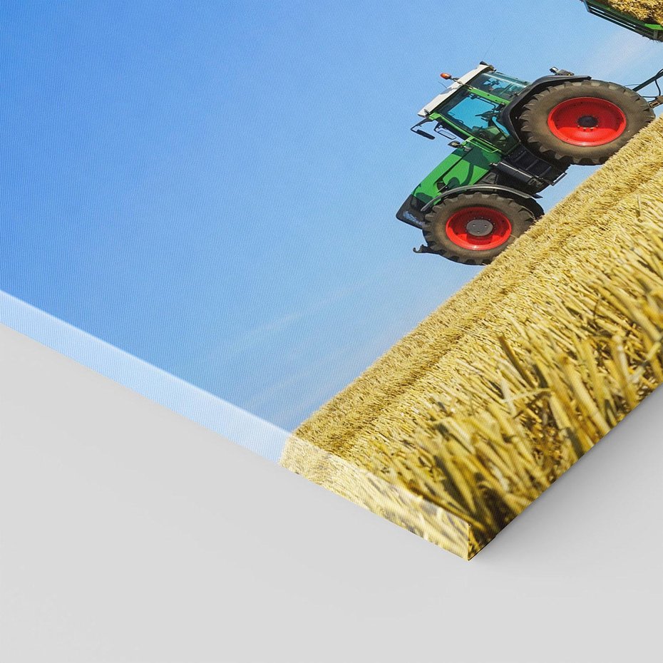 Obraz na płótnie 70x50 - Ruralne żniwa - traktor, przyczepa