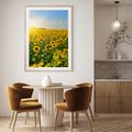 Plakat w ramie 30x40 - Idylla na łące słoneczników - łąka, słoneczniki - rama drewno