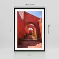 Plakat w ramie 50x70 - Perspektywa Uliczki - uliczka, perspektywa - rama czarna