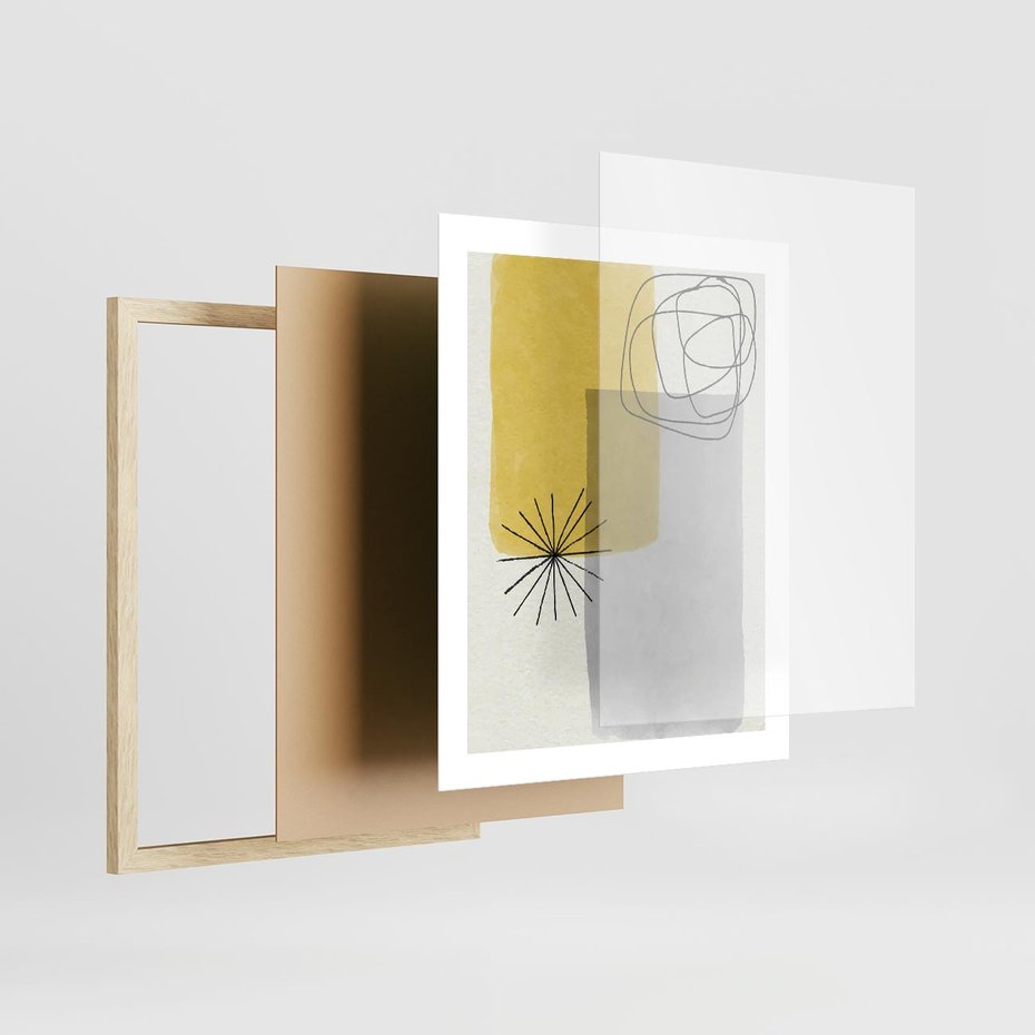 Plakat w ramie 40x50 - Rozbijające Granice Akwarel - abstrakcja, akwarelowe plamy - rama drewno