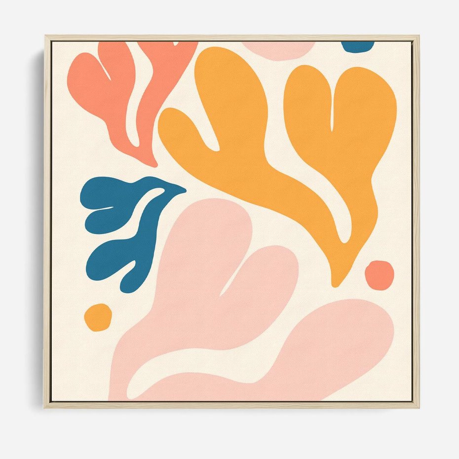 Obraz w ramie 50x50 - Granice Inspiracji - abstrakcyjne dziwne formy, nowoczesny plakat - rama drewno