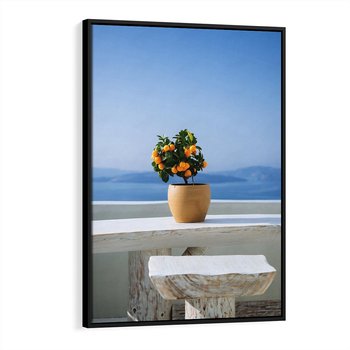 Obraz w ramie 70x100 - Uroki Santorini - Santorini, Grecja - rama czarna