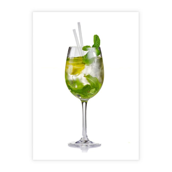 Plakat bez ramy 30x40 - Limonkowy drink w letnim stylu - drink, limonka