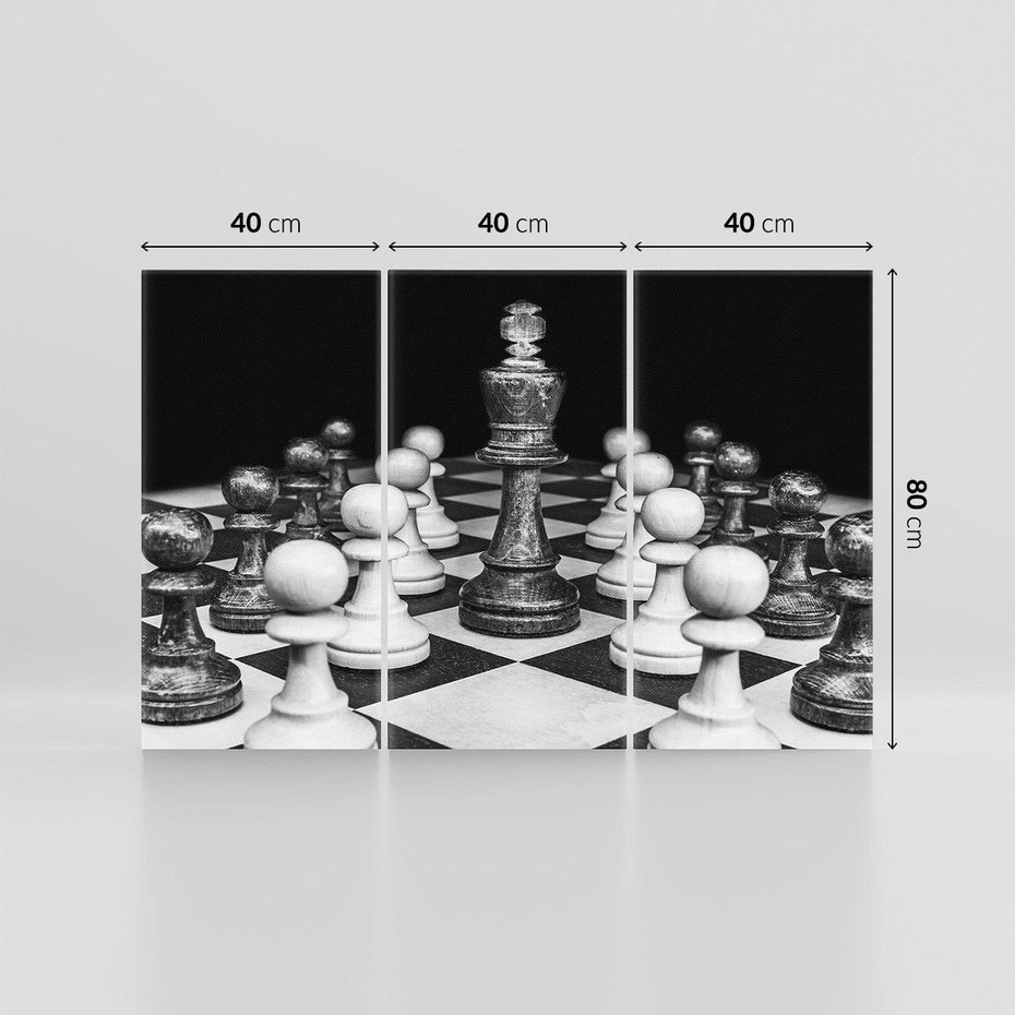 Obraz na płótnie 120x80 - Wzruszający Taniec na Szachownicys - szachy, gra