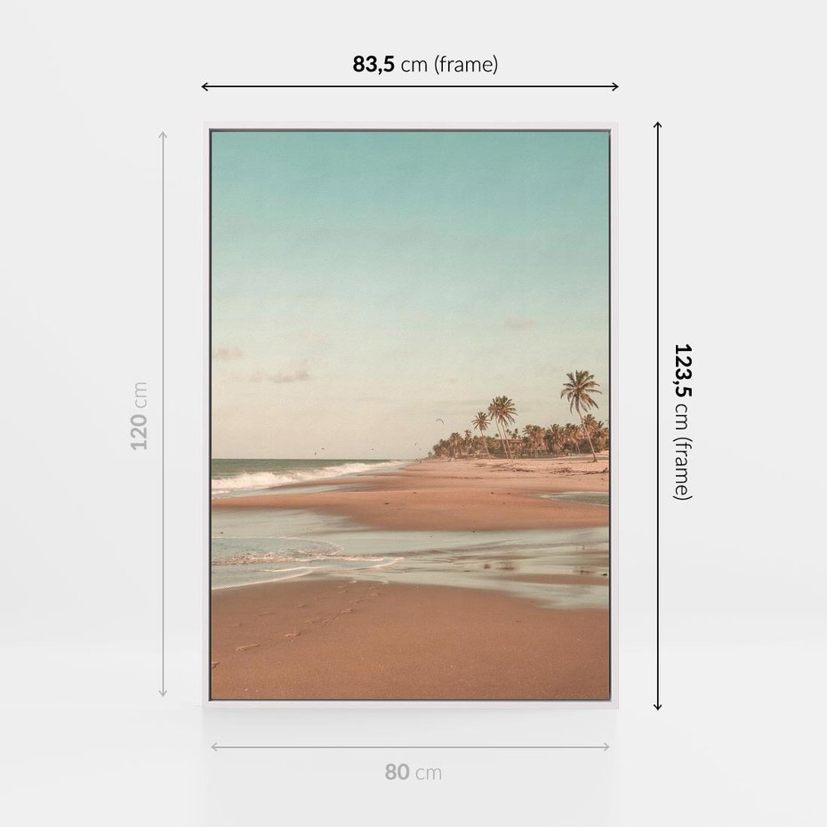 Obraz w ramie 80x120 - Ukojenie na Plaży - fotografia, rajska plaża - rama biała