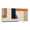 Obraz na płótnie 140x70 - Nowoczesne Brązy - geometryszne pasy, nowoczesny styl