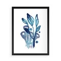 Plakat w ramie 50x70 - Akwarelowy Błękit - pastelowy, abstrakcyjny plakat - rama czarna