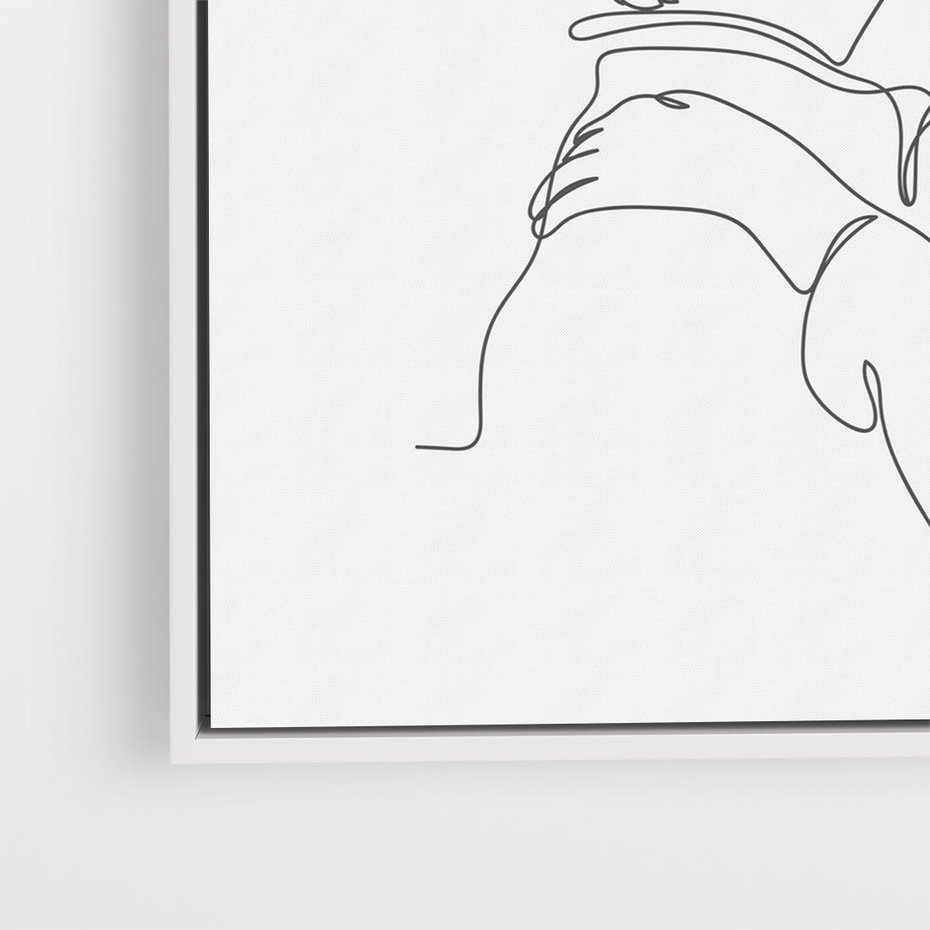 Obraz w ramie 50x50 - Bezgraniczne Tańce - para zakochanych, kobieta i mężczyzna - rama biała