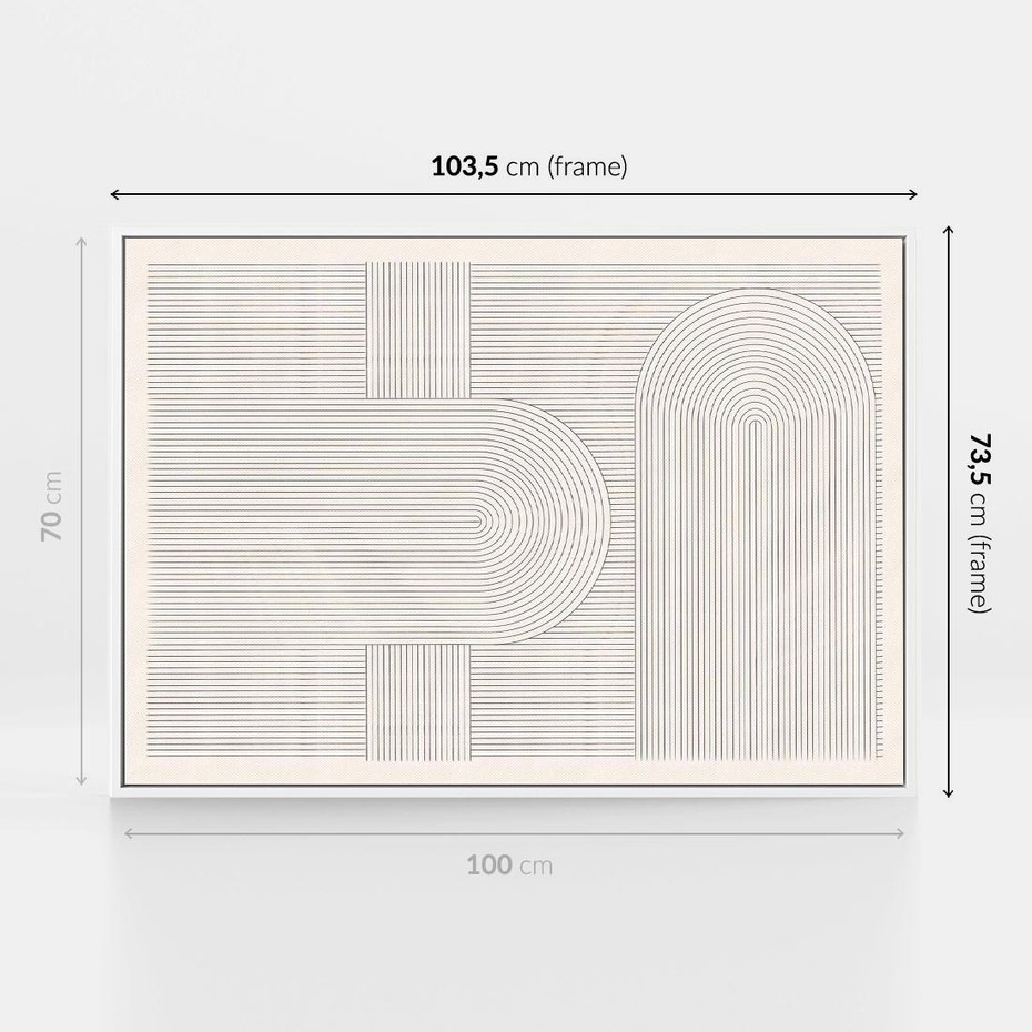 Obraz w ramie 100x70 - Geometryczna Elegancja Mid Century - mid century, minimalizm - rama biała
