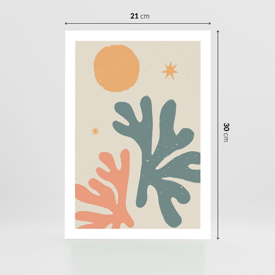 Plakat bez ramy 21x30 - Inspirująca Równowaga - boho formy, kształty