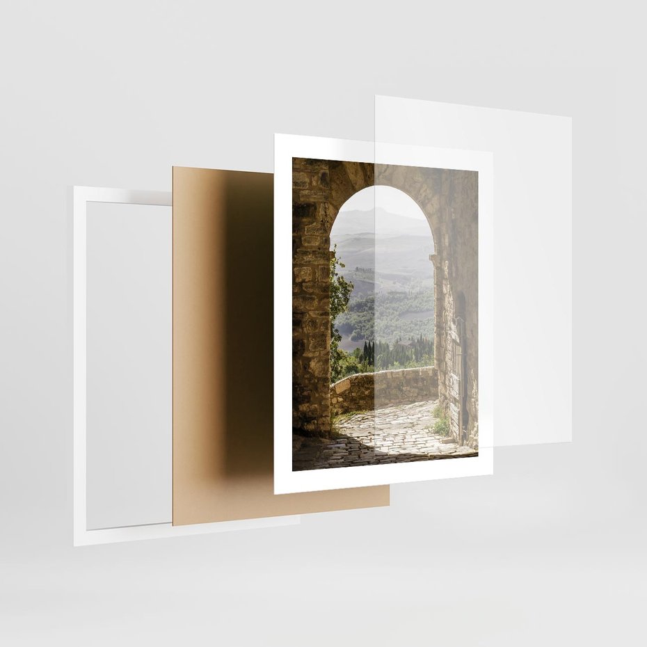 Plakat w ramie 40x50 - Słoneczne Piękno Włoch i Prowansji - Włochy, Prowansja - rama biała