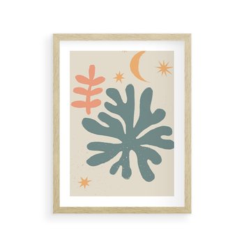 Plakat w ramie 50x70 - Rozbłysk Emanacji - boho formy, kształty - rama drewno