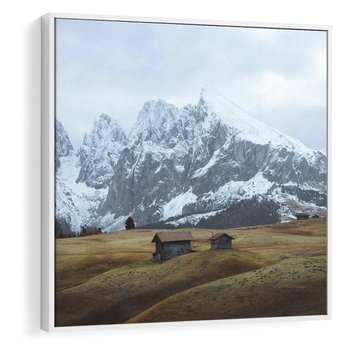 Obraz w ramie 80x80 - Odkryj Ich Urok - góry, skandynawia - rama biała