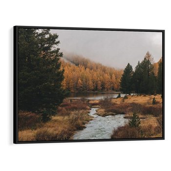 Obraz w ramie 70x50 - W Górskiej Dolinie - artystyczna fotografia, las - rama czarna