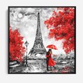 Obraz w ramie 50x50 - Paryż Wieża - Paryż, Wieża - rama czarna
