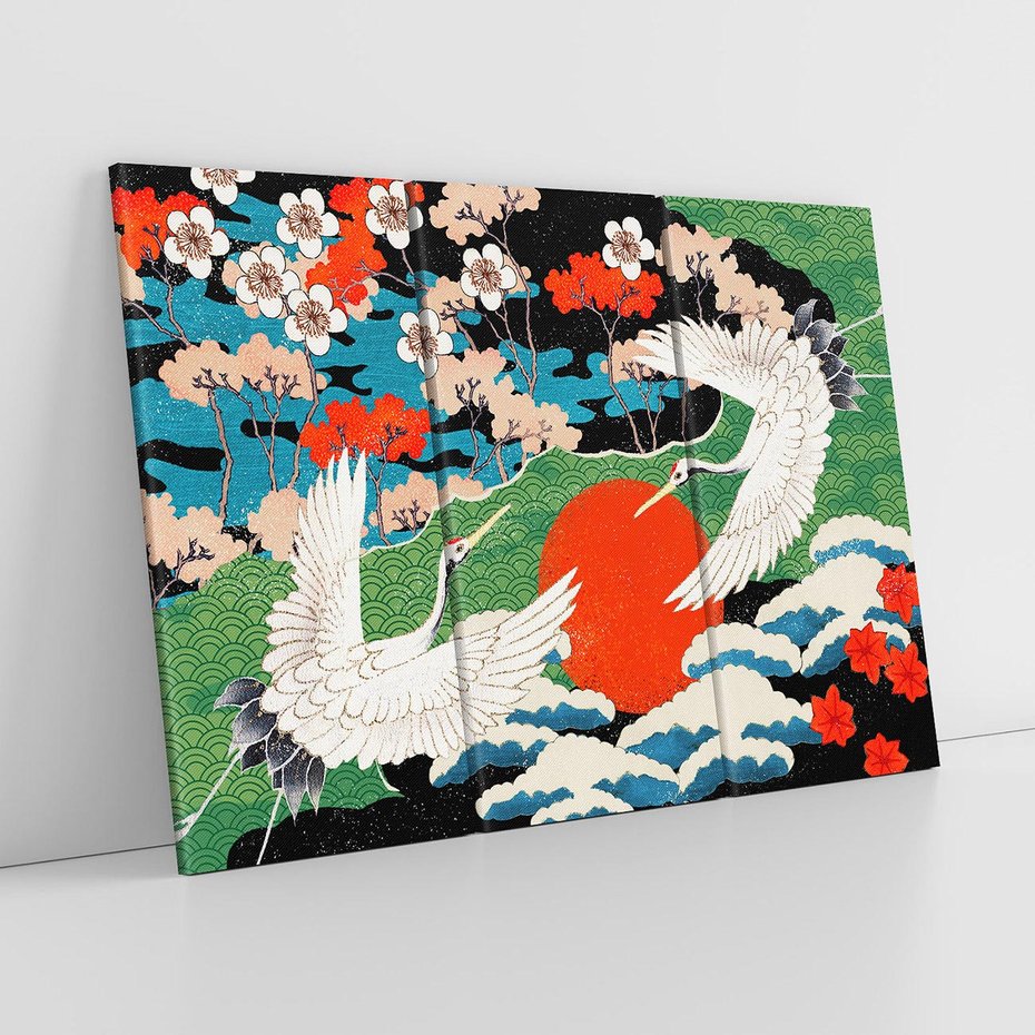 Obraz na płótnie 120x80 - Wibracje emocji - sztuka japońska, wyraziste kolory