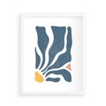 Plakat w ramie 40x50 - Szkice Kwiatowych Promieni - nowoczesna kwiatowa grafika, styl retro - rama biała