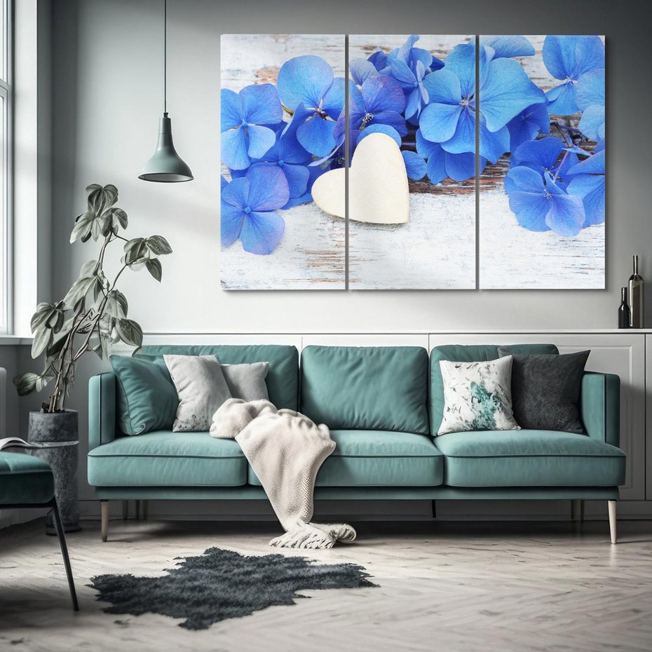 Obraz na płótnie 120x80 - Kwiatowe serce - kwiaty, serce