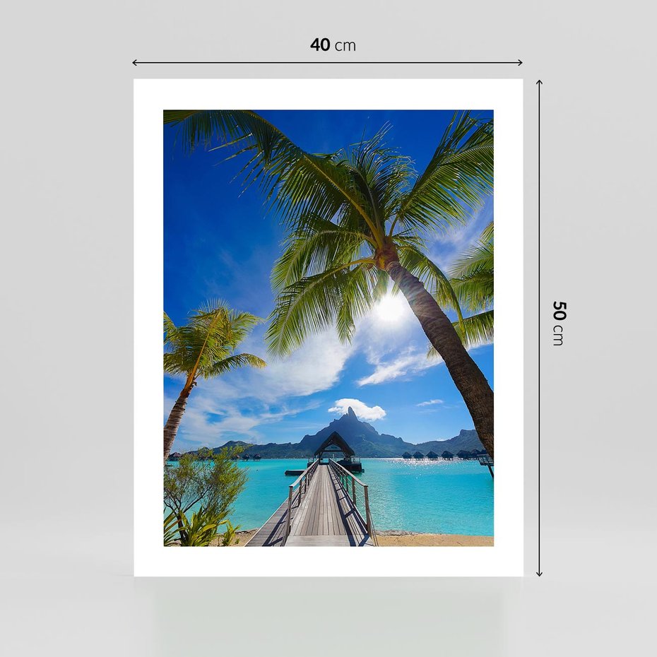 Plakat bez ramy 40x50 - Tropikalne palmy nad oceanem - palmy, ocean