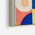 Obraz w ramie 80x80 - Harmonia Kolorowych Impulsów - abstrakcyjne geometryczne kształty, olejny obraz - rama drewno