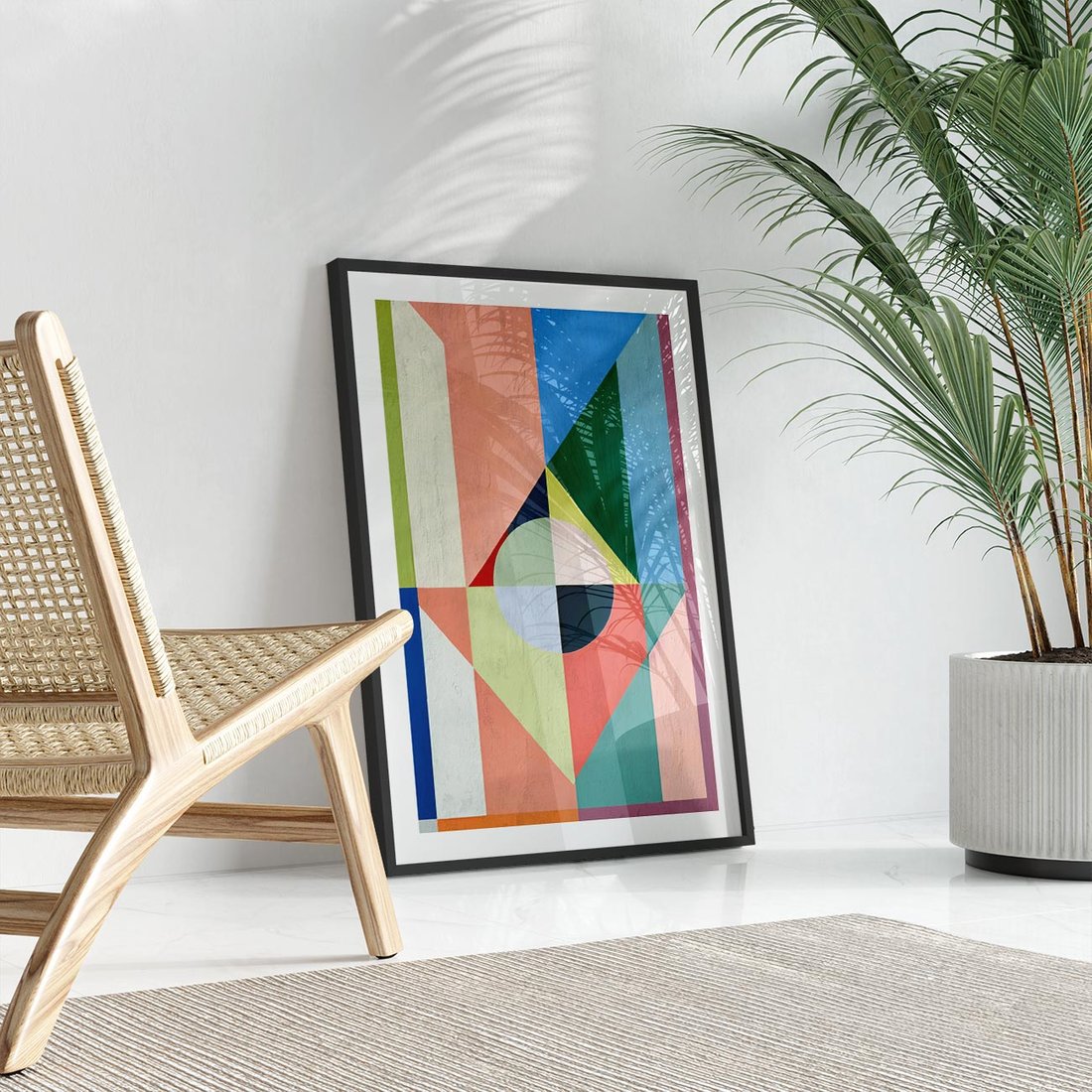 Plakat w ramie 40x50 - Księga Kolorowych Wizji - różne geometryczne formy, koła - rama czarna